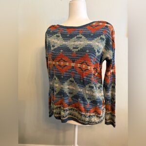 Women’s Ralph Lauren Denim Supply Southwest Aztec Pattern Knitted Sweater Medium